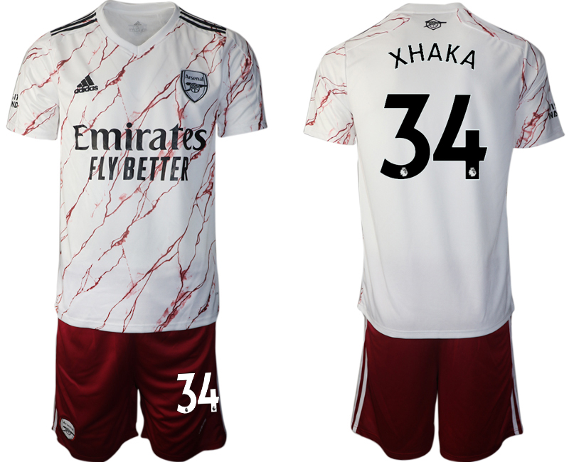 Men 2020-2021 club Arsenal away #34 white Soccer Jerseys